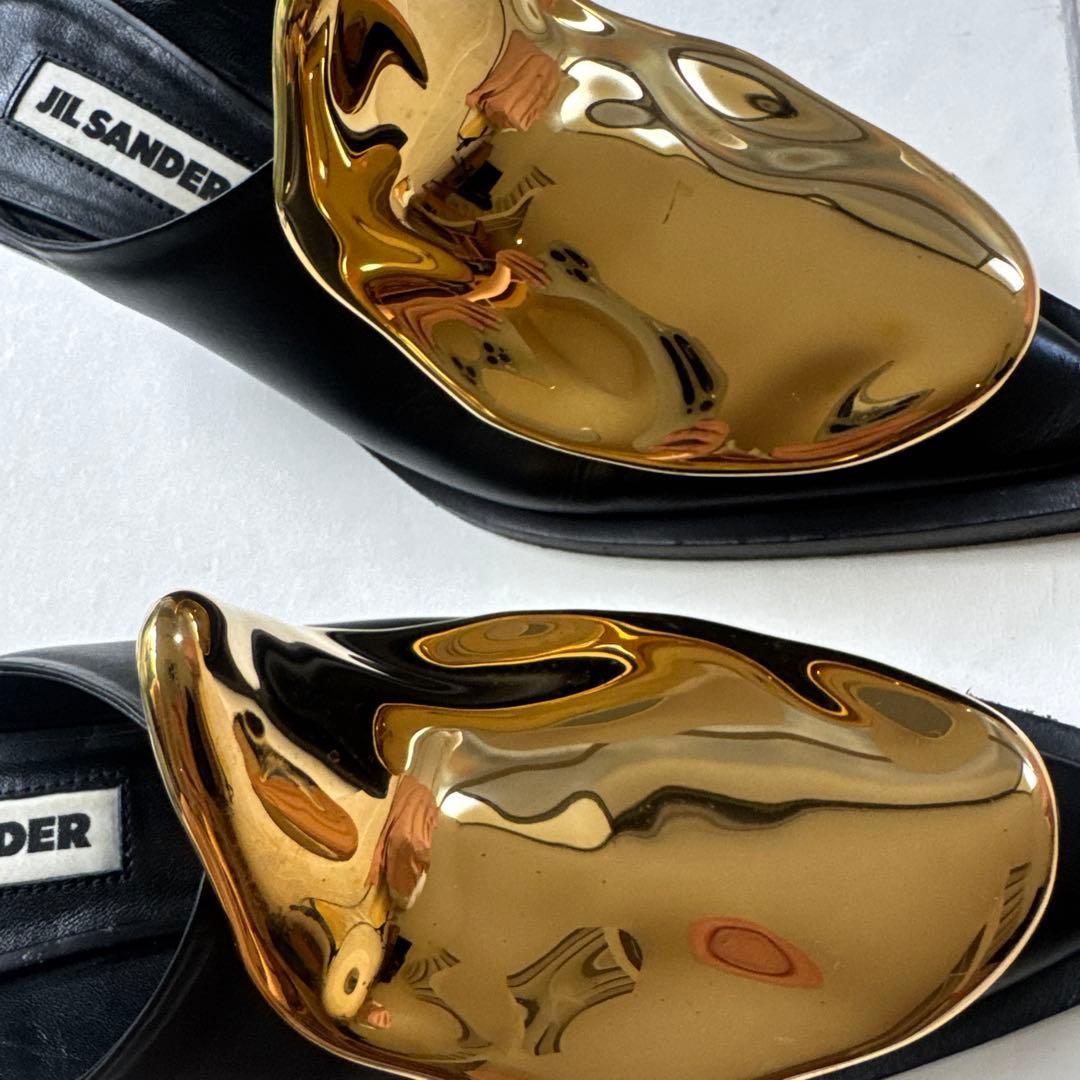 jil sander メタルミュール35 ポインティドトゥサンダル 保存袋付き
