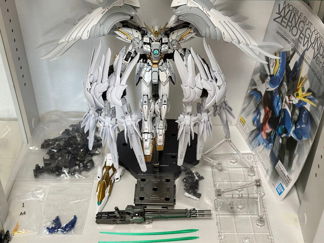 全塗装完成品+金属フレーム MGウイングガンダムゼロEW セラフィムユニット