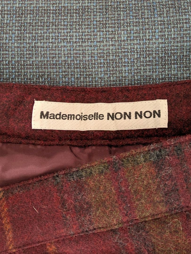【新品タグ付】マドモアゼルノンノン チェック ウール スカート チェック