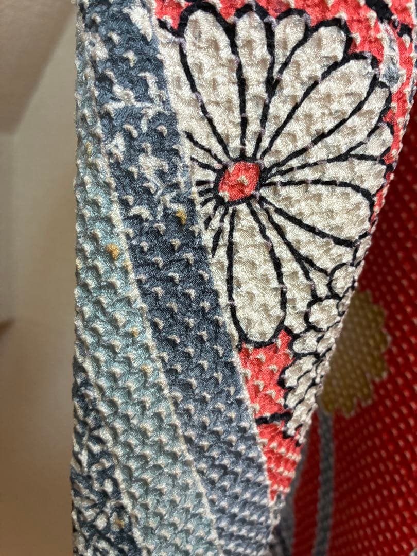 逸品】藤娘きぬたや 総絞り 振袖 橙色 裄64 長襦袢 刺繍半襟(さん