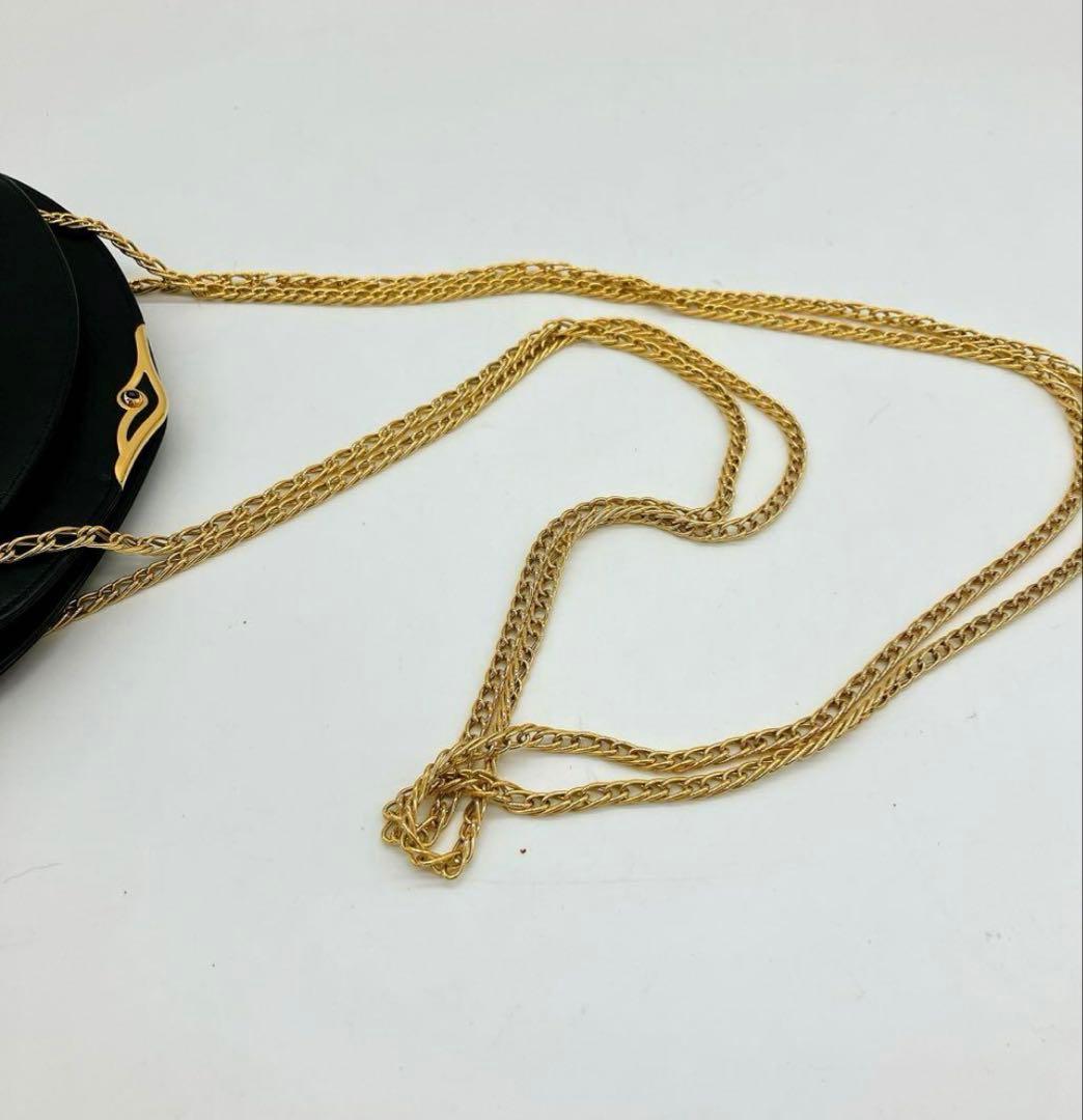 【Cartier】　ショルダーバッグ　濃紺色　ゴールド金具