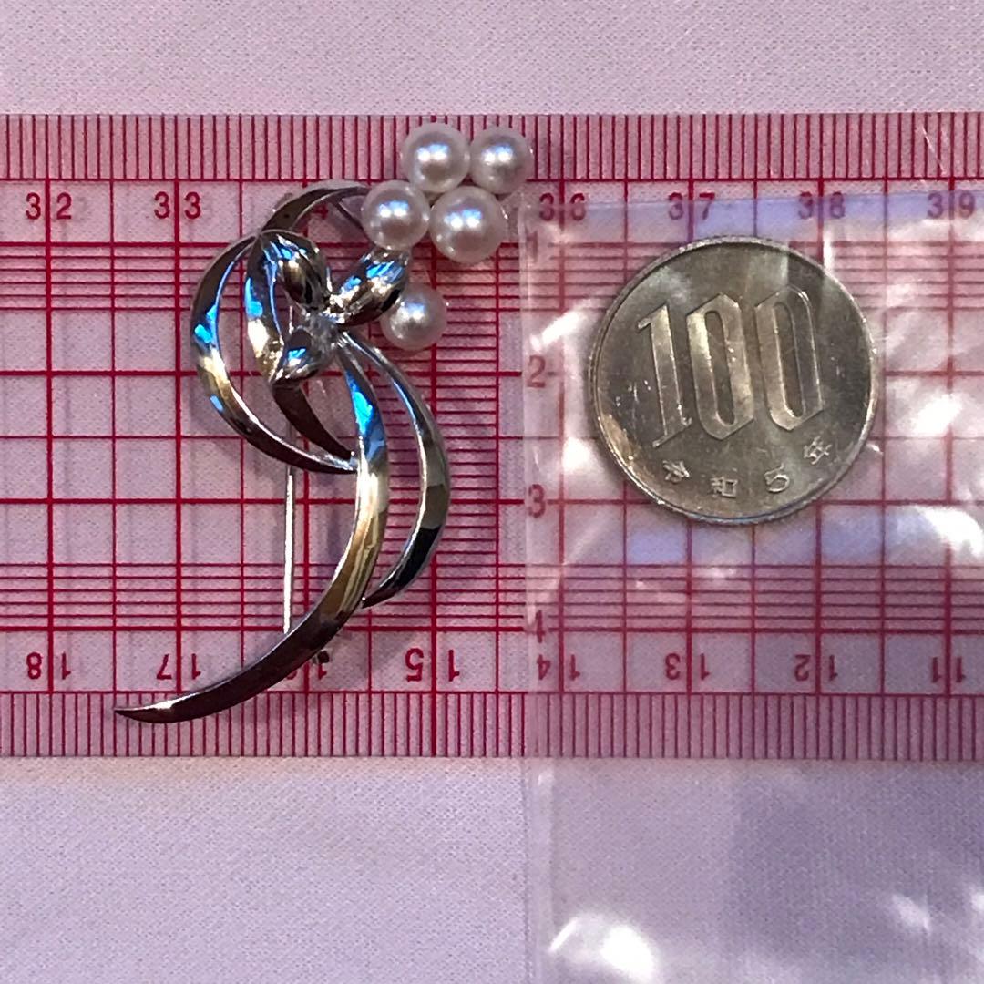 本日限り！特価！【ケース付☆】ミキモト アコヤ フラワー ブローチ SV