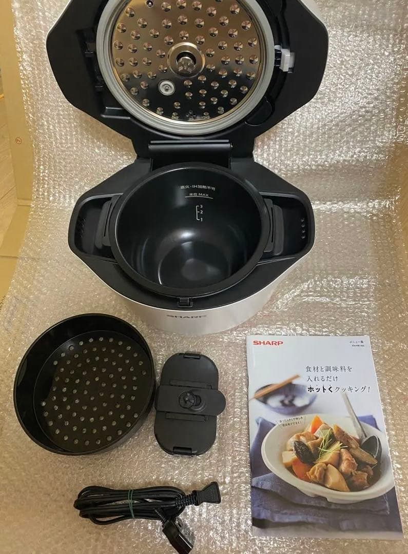 SHARP ホットクック　HEALSIO 電気圧力鍋 取扱説明書付き ヘルシオ ホットクック シャープ 電気無水鍋 1.6L KN-HW16H-B
