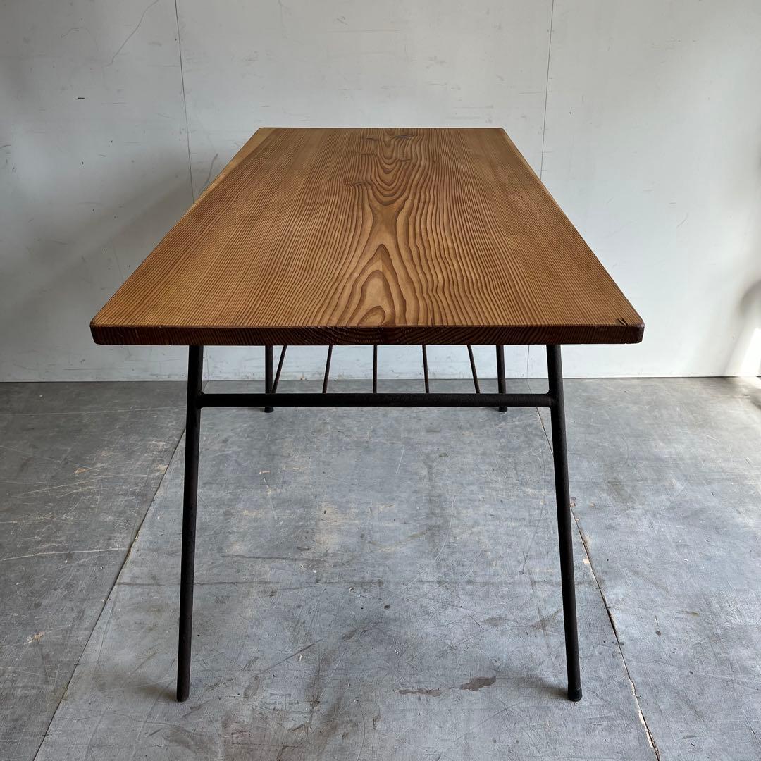 アンティーク アイアン テーブル 古材 一枚板 鉄脚 z542