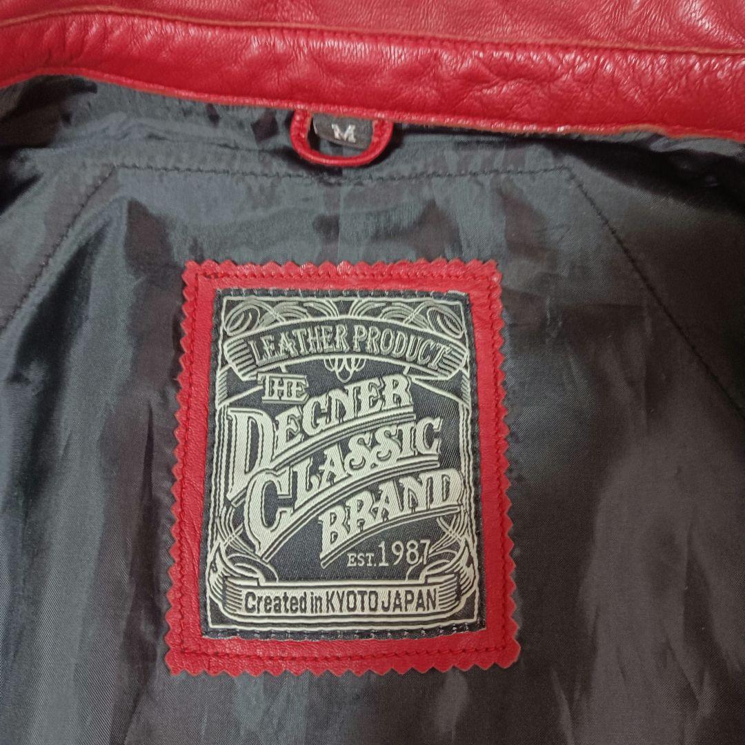 激シブ！】デグナー シングルライダース レッド ラムレザー M