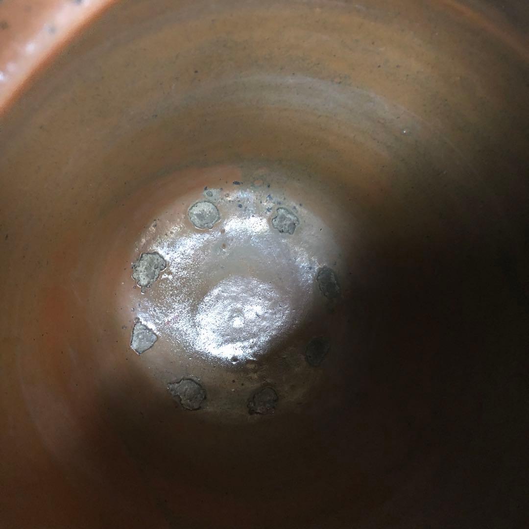 希少大型水甕かめつぼ漬物梅干し壺34cm水鉢睡蓮鉢陶器焼き物ビンテージ当時