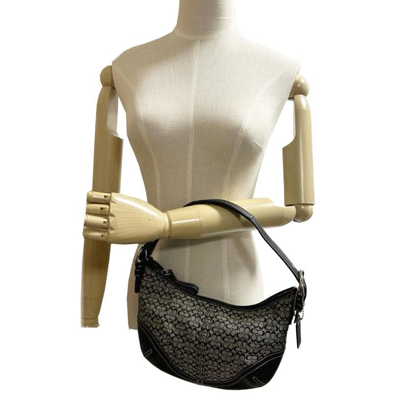 美品 コーチ COACH バッグ ハンドバッグ ミニ シグネチャー ブラック