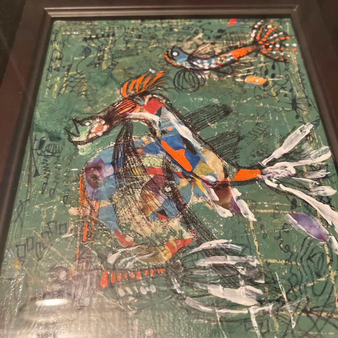 画家 山崎 隆（ふれでぃー山崎）の『3匹のSAKANA』油絵（原画）