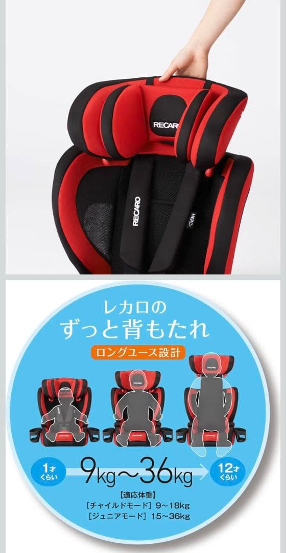 【ほぼ新品】Recaro Start-J1 ジュニアシート Roto Black