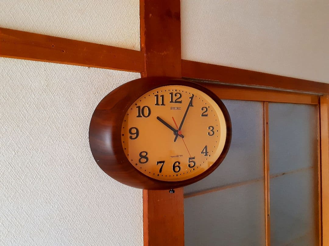 70's　SEIKO　掛け時計　ミッドセンチュリー　ビンテージ　オーバル