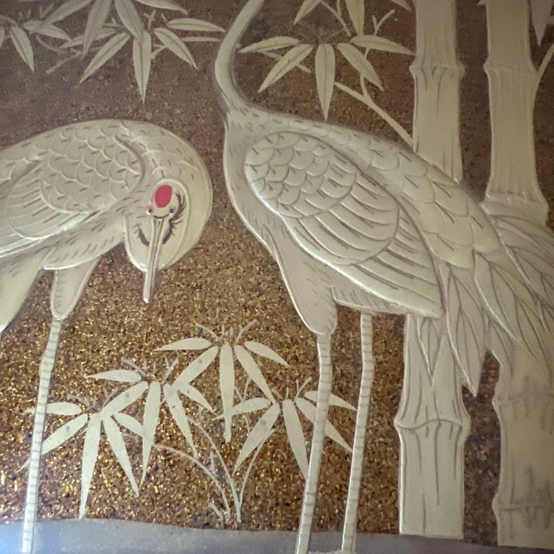 古美術　竹鶴高蒔絵　御硯箱