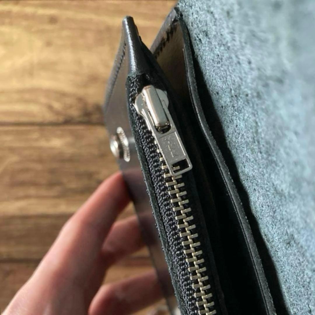 【Gus】姫路レザー クロコ型押し トラッカーウォレット6インチ（ミドル）