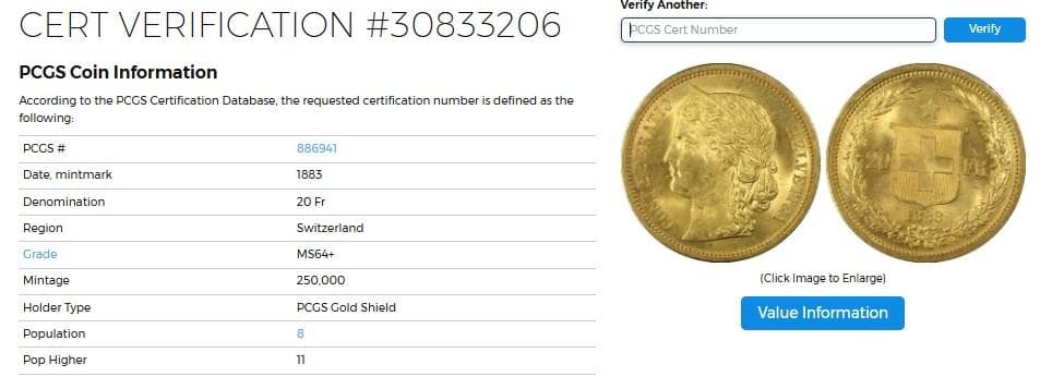 アルプスの少女ブレネリ☆1883年スイス 20Fr 金貨 PCGS MS64+ - メルカリ