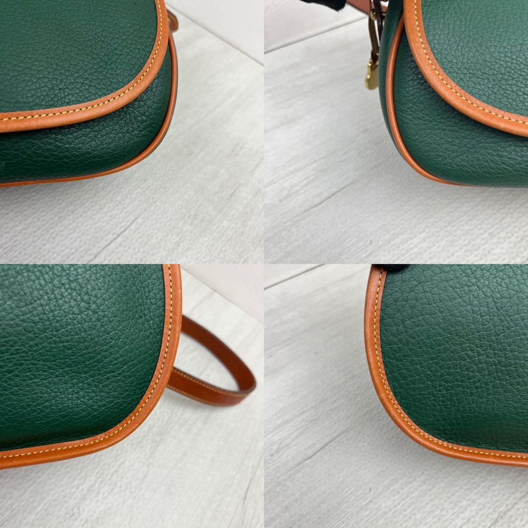 極美品✨DOONEY&BOURKE ショルダーバッグ シボ革 レザー グリーン