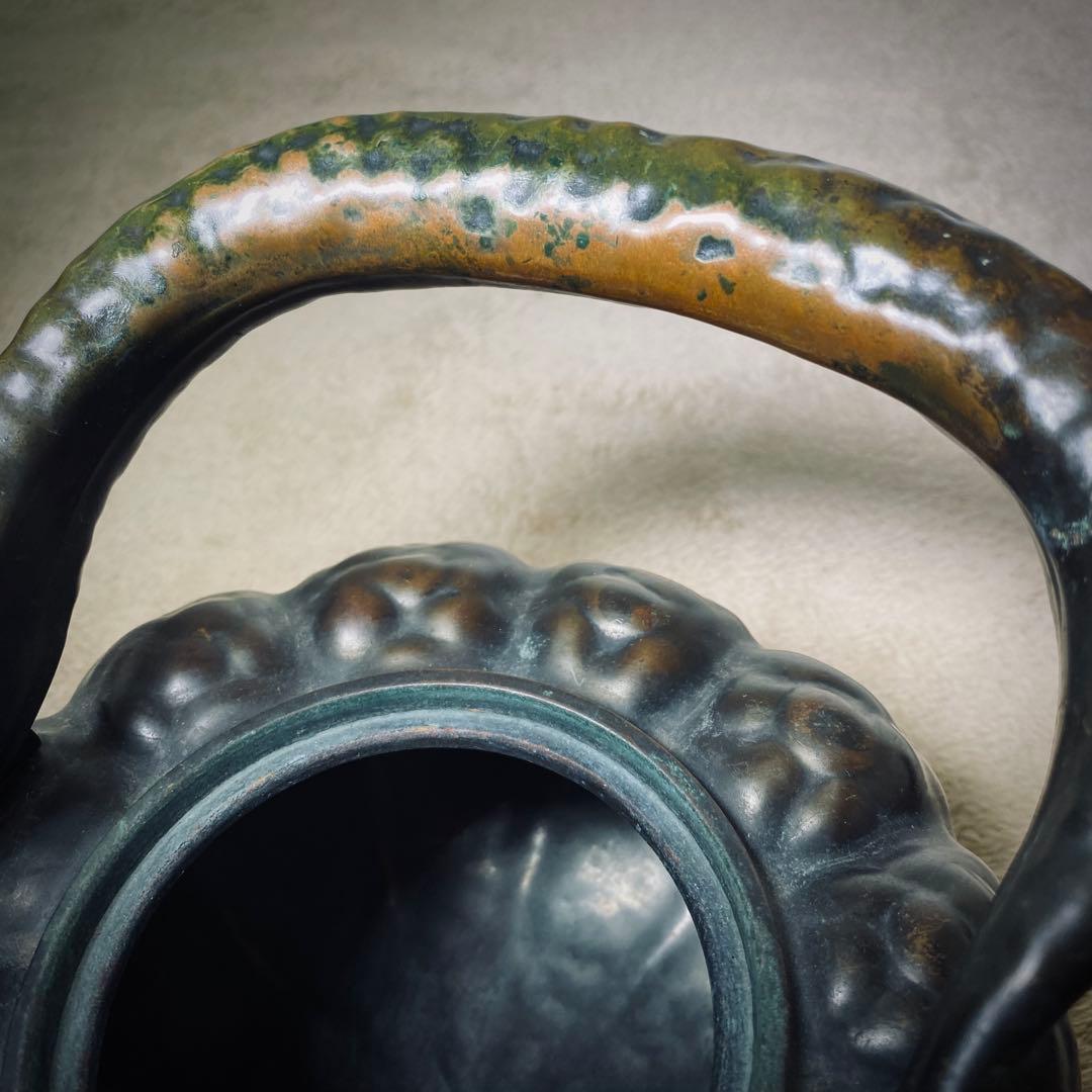 【古き良き日本の逸品】皆川堂の銅製かぼちゃ形薬缶　和のオブジェとして飾るも良し