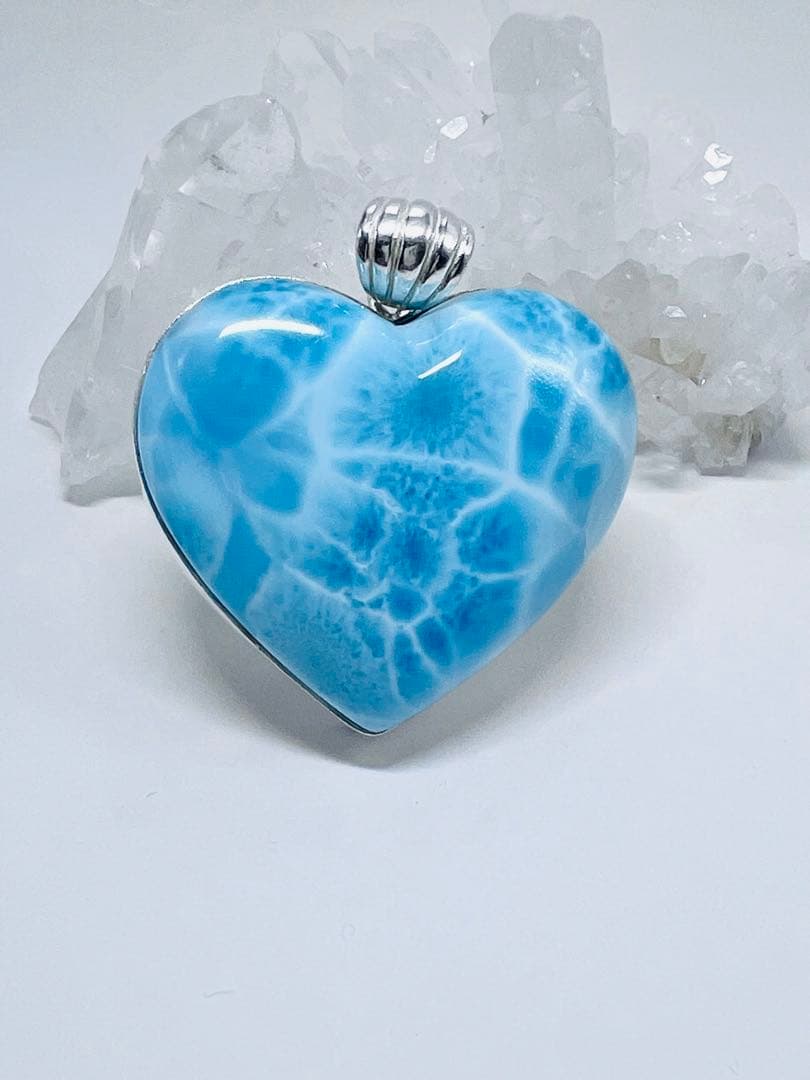 ま*あ様 高品質ラリマーハートペンダントトップシルバーアクセ天然石パワーストーン 楽天市場】【一点物】【高品質】ラリマーAAA ハート ペンダントトップ