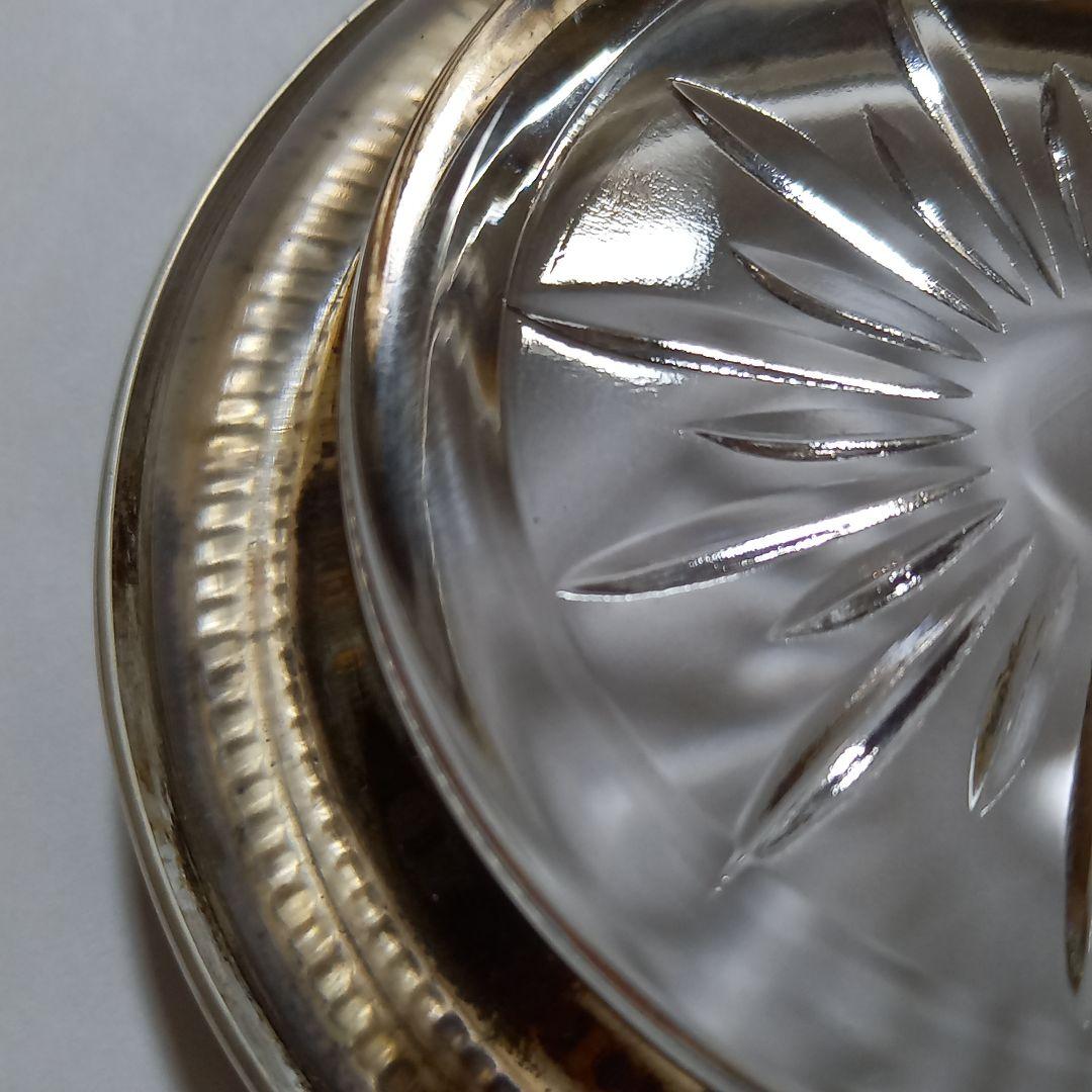 クリスタルガラス製工芸品 直径97.54mm スターリングシルバー