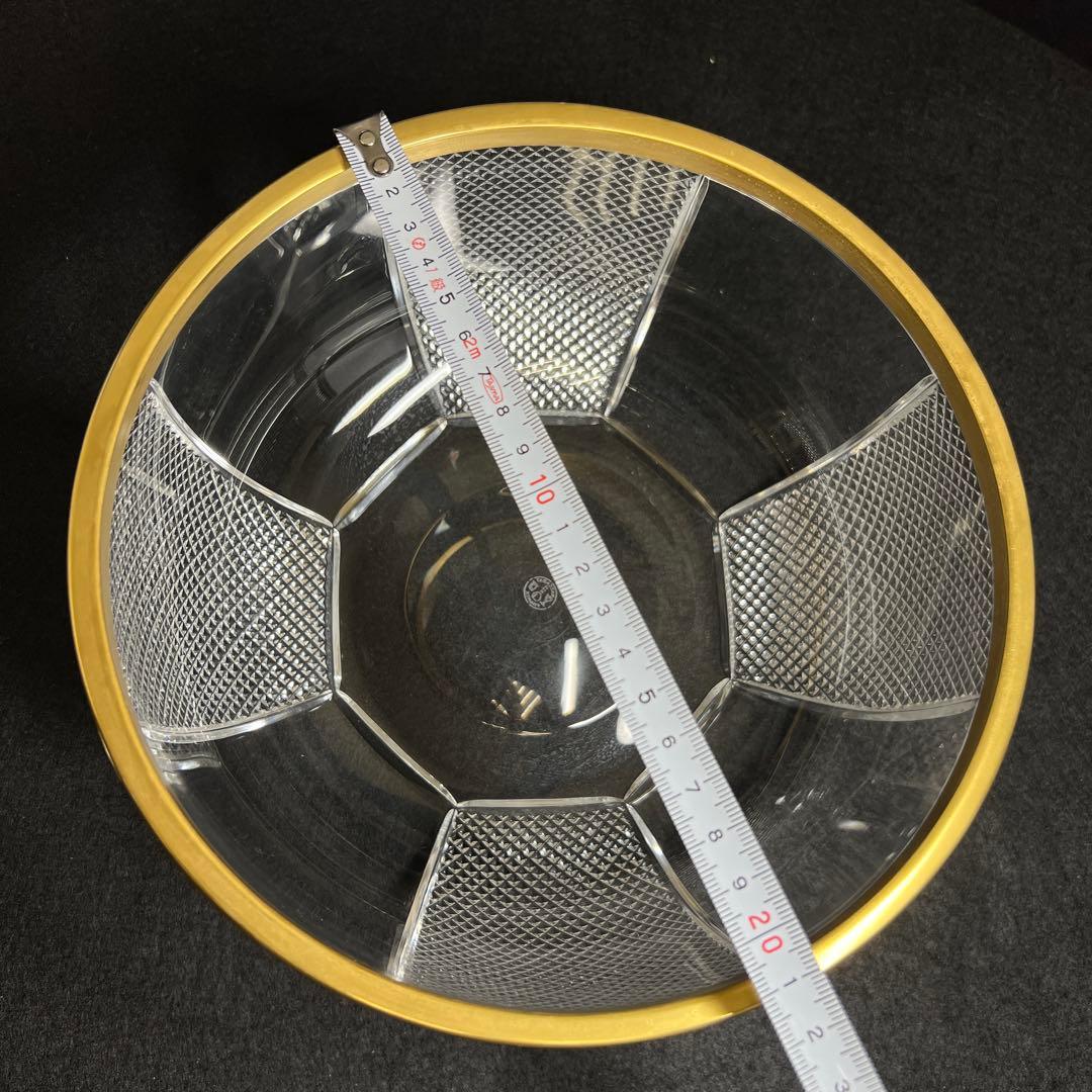 春海バカラ 金彩切子鉢 口径約21.5㎝ 東Y7-1217☆1F