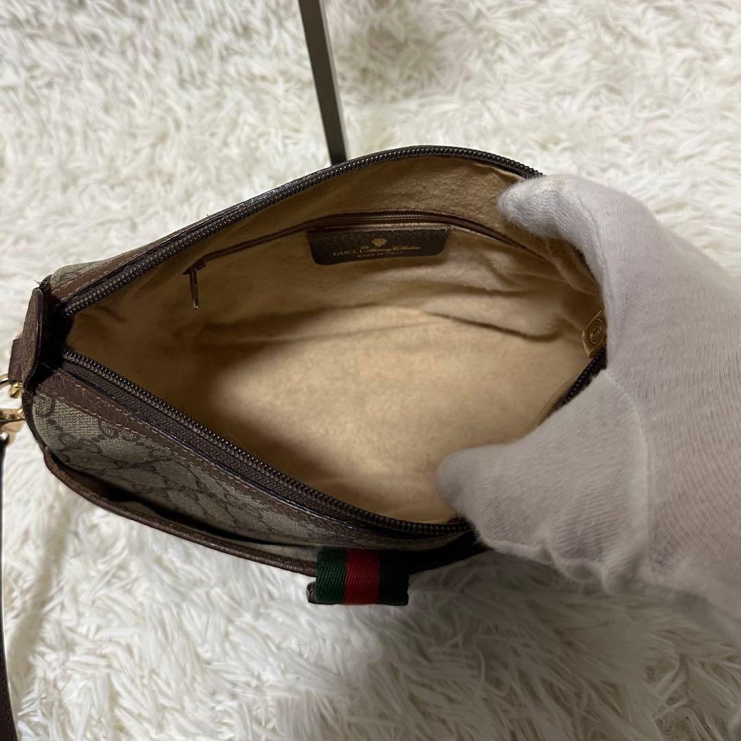 大容量 レア オールドグッチ GG 総柄 レザー ショルダーバッグ PVC ロゴ