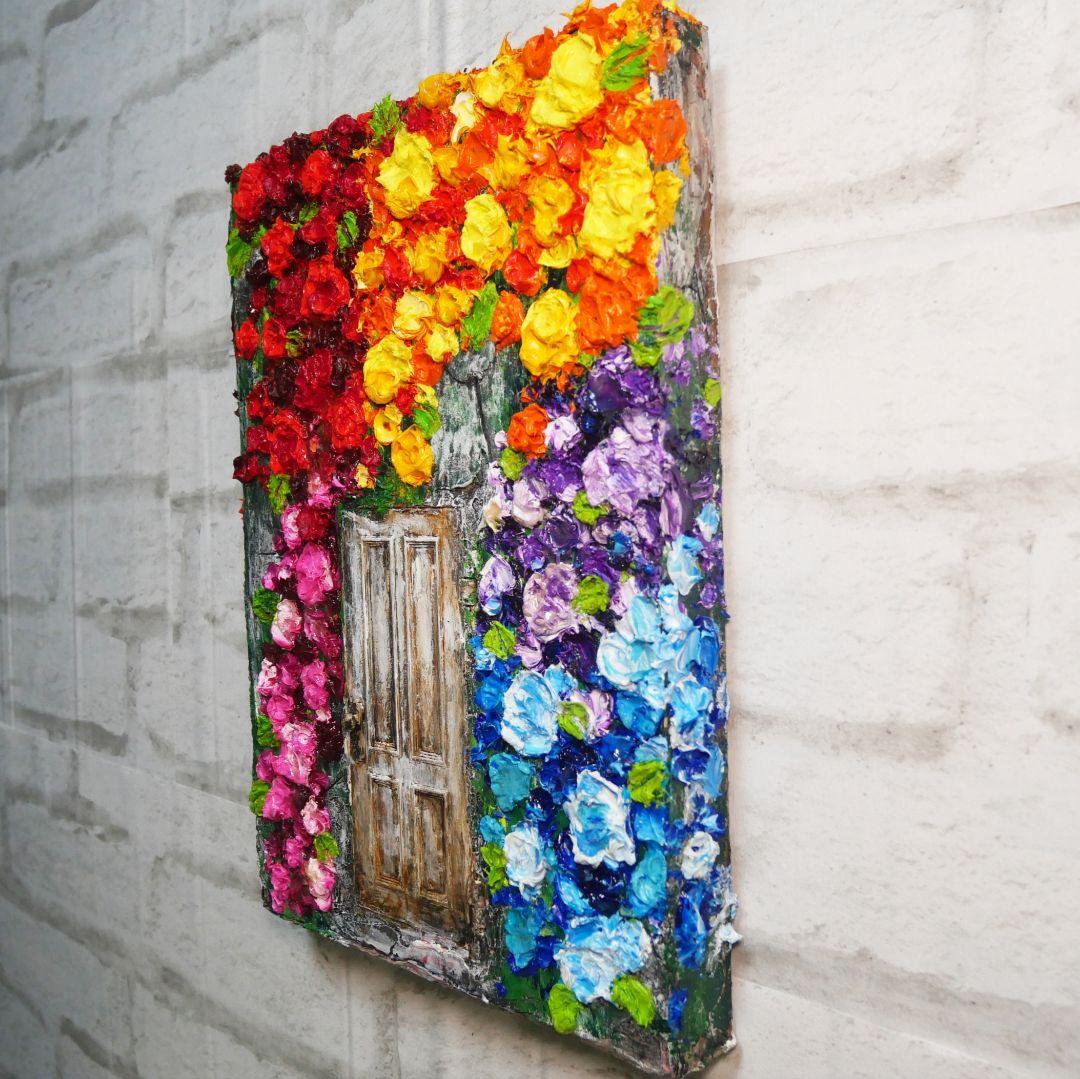 油絵 油彩 油彩画 絵画 絵【扉の先の青い世界の一本木】