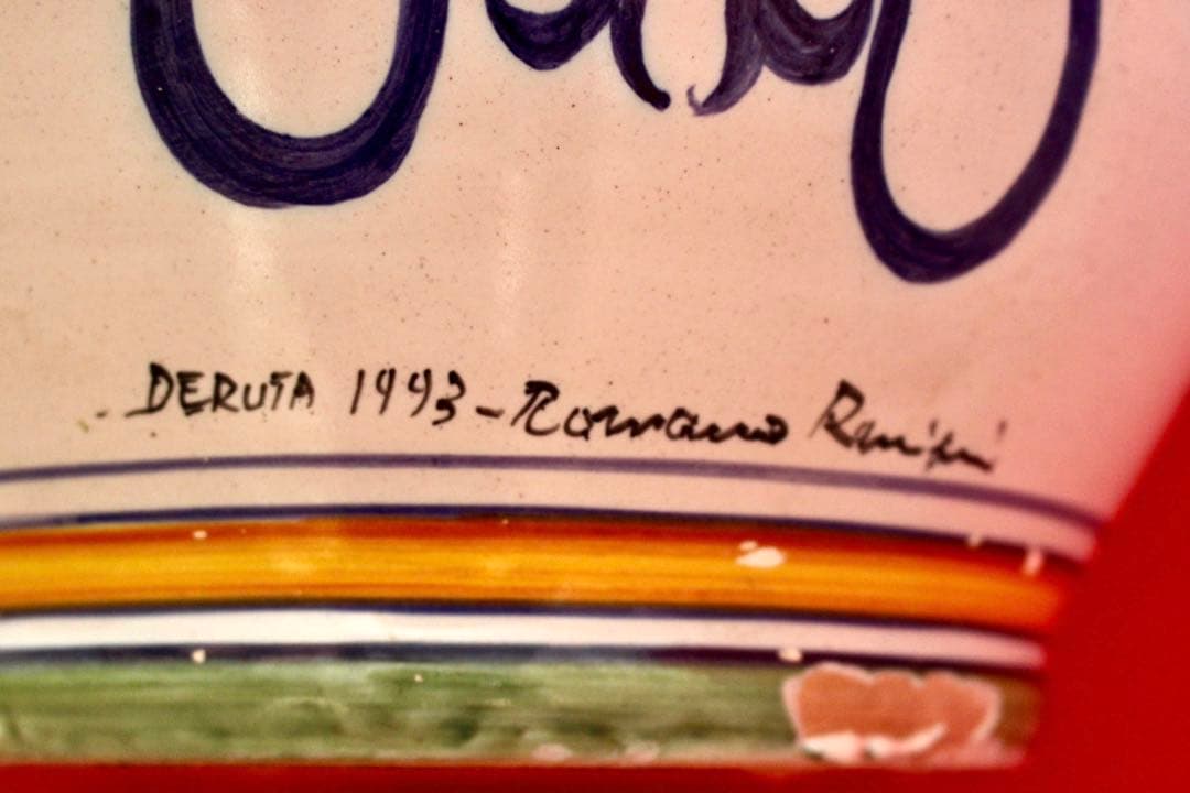 イタリア雑貨【デルータ　マヨルカ焼き　壺　花瓶】