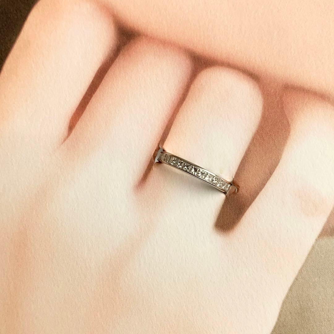 プリンセスカット ダイヤモンド エタニティ リング 0.59ct ダイヤ