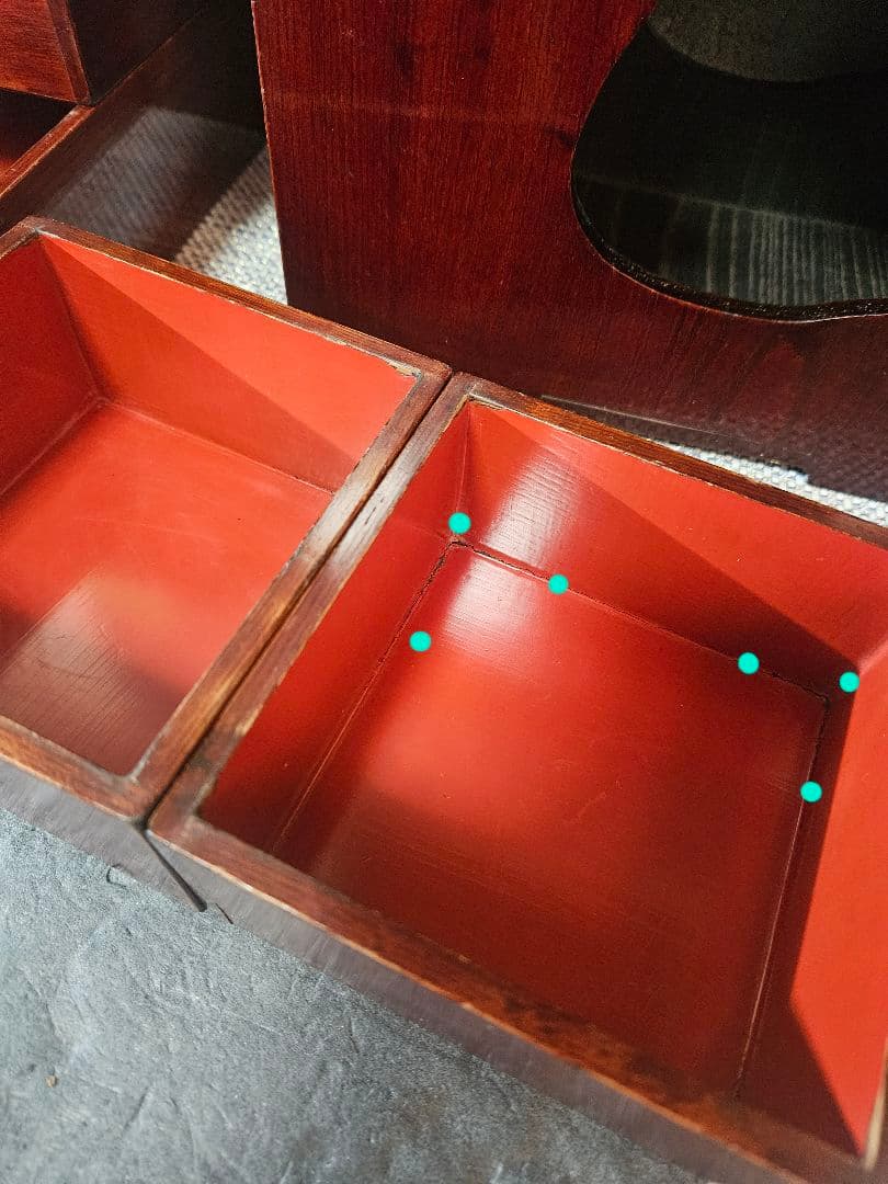 明治時代 木製 弁当箱 野点 野点弁当箱 鉄製手提げ 三段重ね 5箱仕立