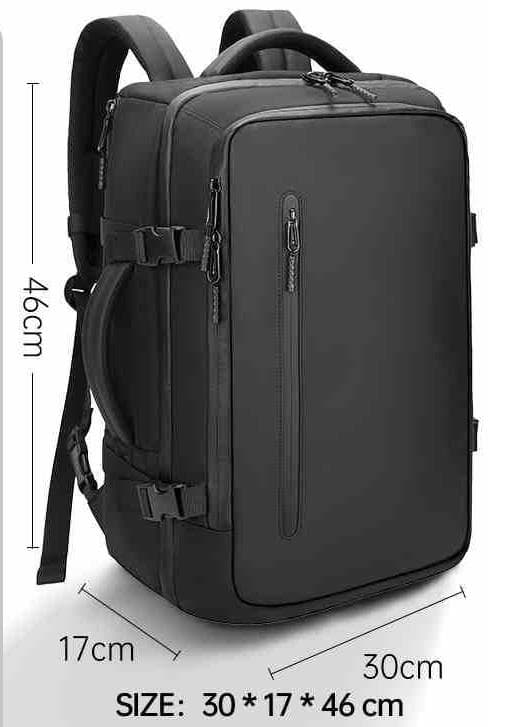 真空圧縮リュックサック 黒 30 17 46 cm ポンプ無 倍尺