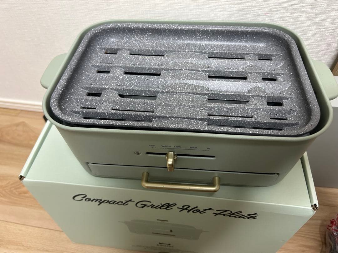 BRUNOコンパクトグリルホットプレート セラミックコート鍋セット グリーン