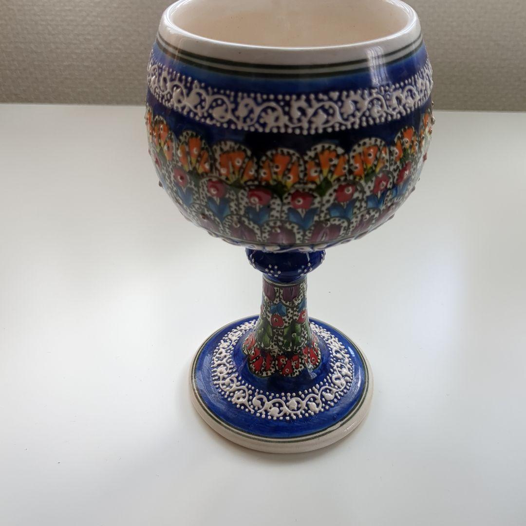 トルコ【カッパドキア】 陶器デキャンタとワイングラスセット