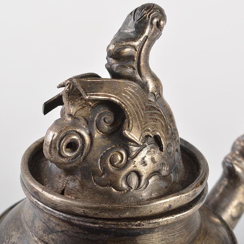 中国 白銅 饕餮文 神獣摘 水注 水滴 V R7117