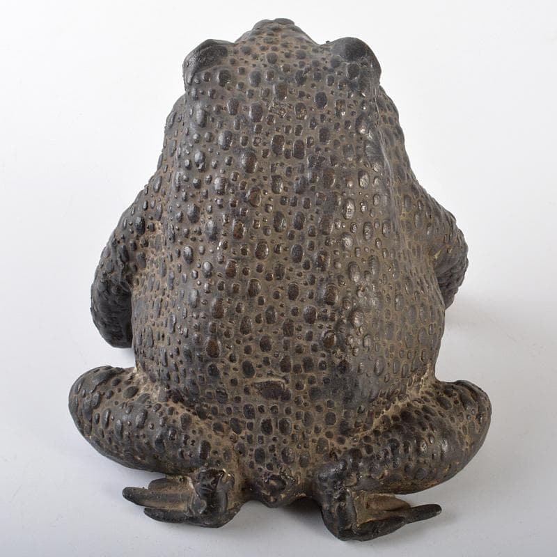中国　古銅宣徳銅　蛙　置物　約1.9㎏　F　R6555