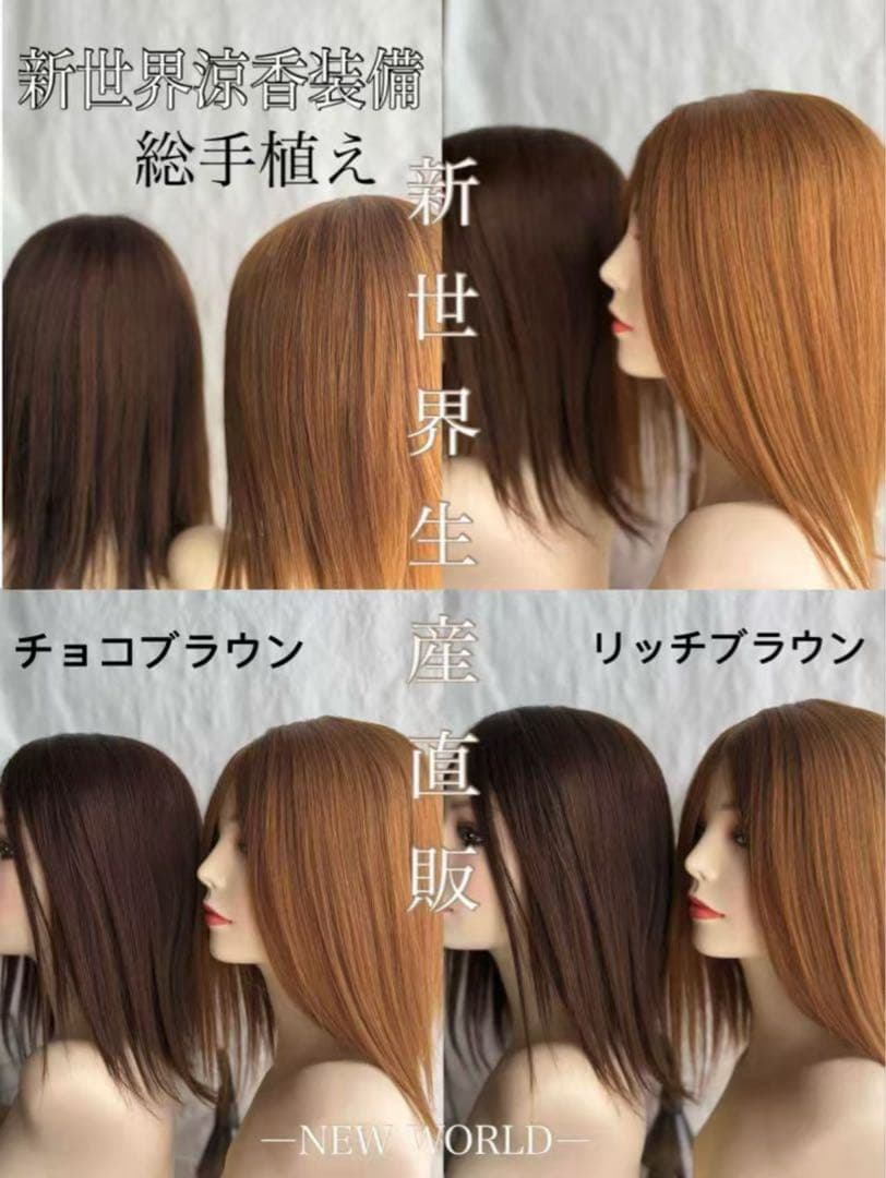 2025新世界　人毛　ウィッグ　フルウィッグ　シルクスキン　医療ウィッグ　レミー