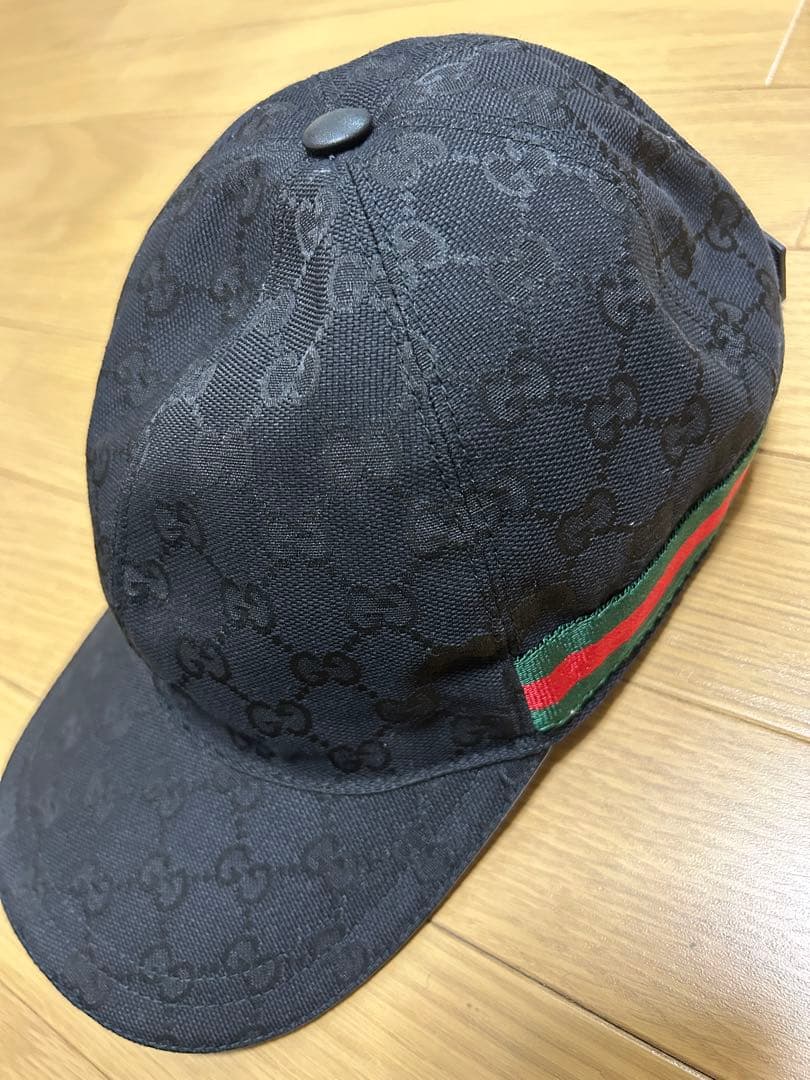 Gucci ブラック GGパターン キャップ