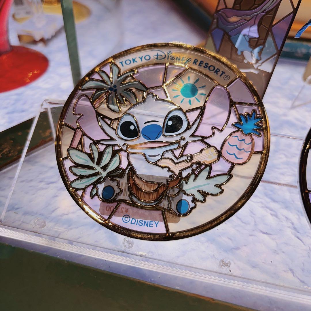 ディズニーリゾート ガラス ステンドグラス コースター スティッチ