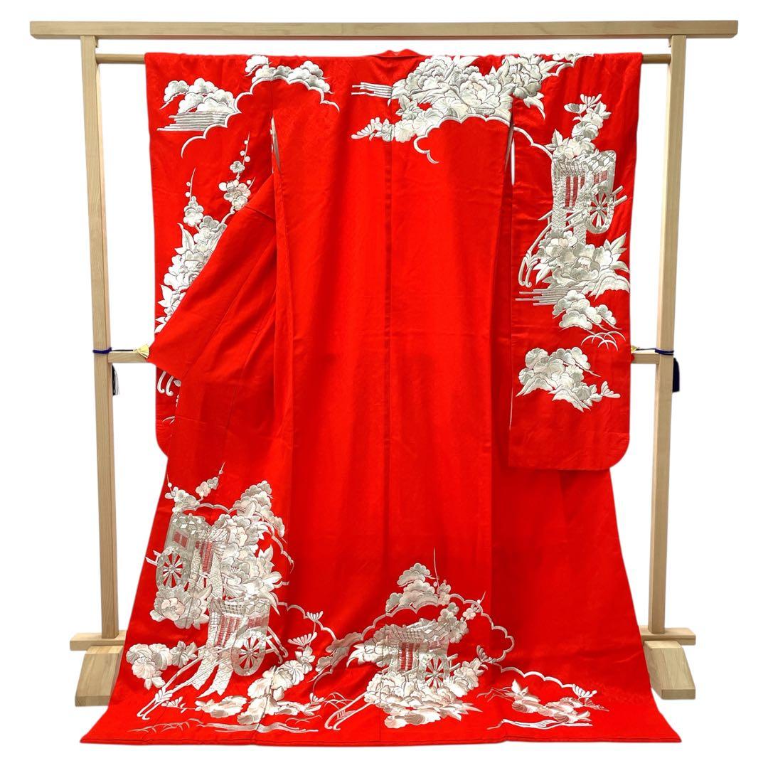 ◎mk-1250 引き振袖 お引きずり 婚礼衣装 銀駒刺繍 11-28