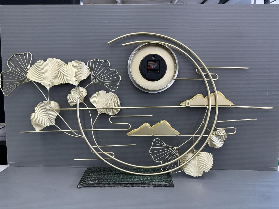 ウォールクロック　壁掛け時計　真鍮　ゴールド