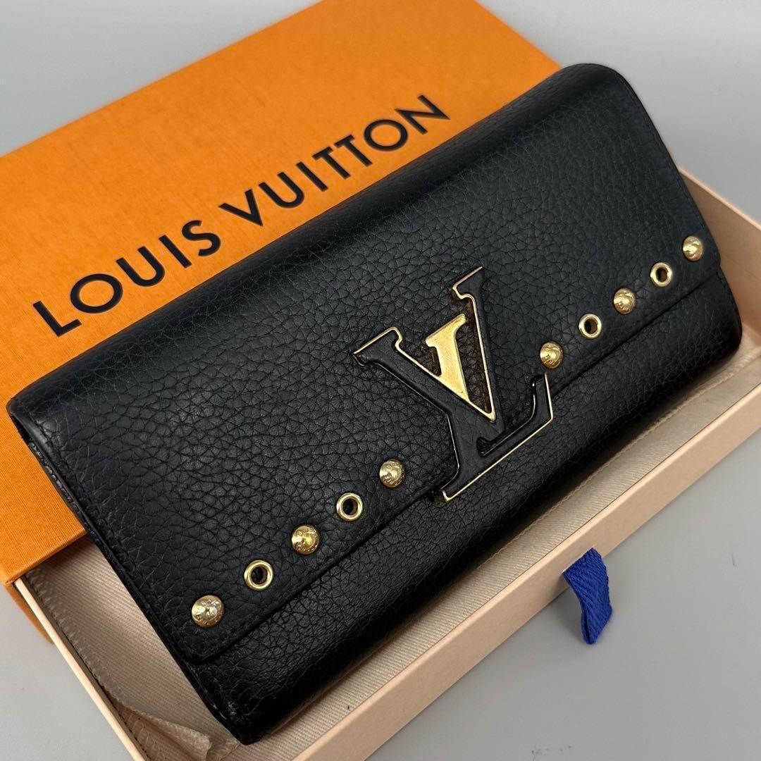 ルイヴィトン ポルトフォイユ カプシーヌ ブラック 長財布 黒