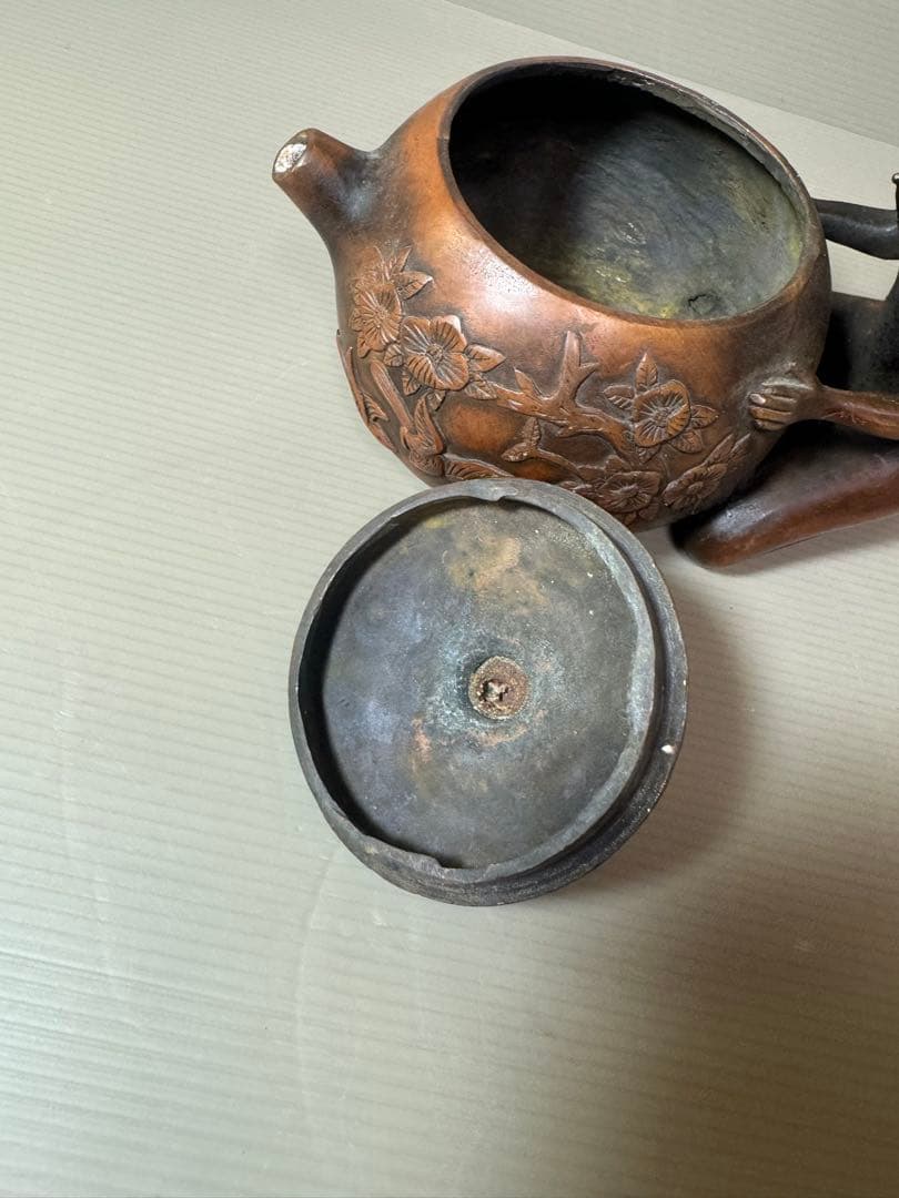 2856 中国骨董 大清乾隆銘 純銅製 聖女 急須 時代物