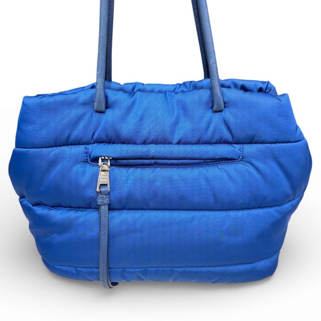 PRADA テスートボンバー　2WAY ハンドバッグ　ナイロン　ブルー　2WAY