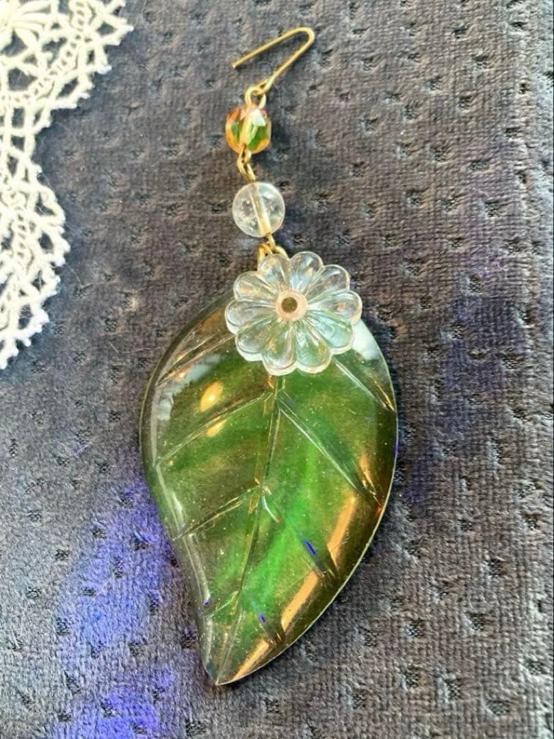 専用）シャンデリアパーツ ピンクウランとウランリーフ1880年 フランス