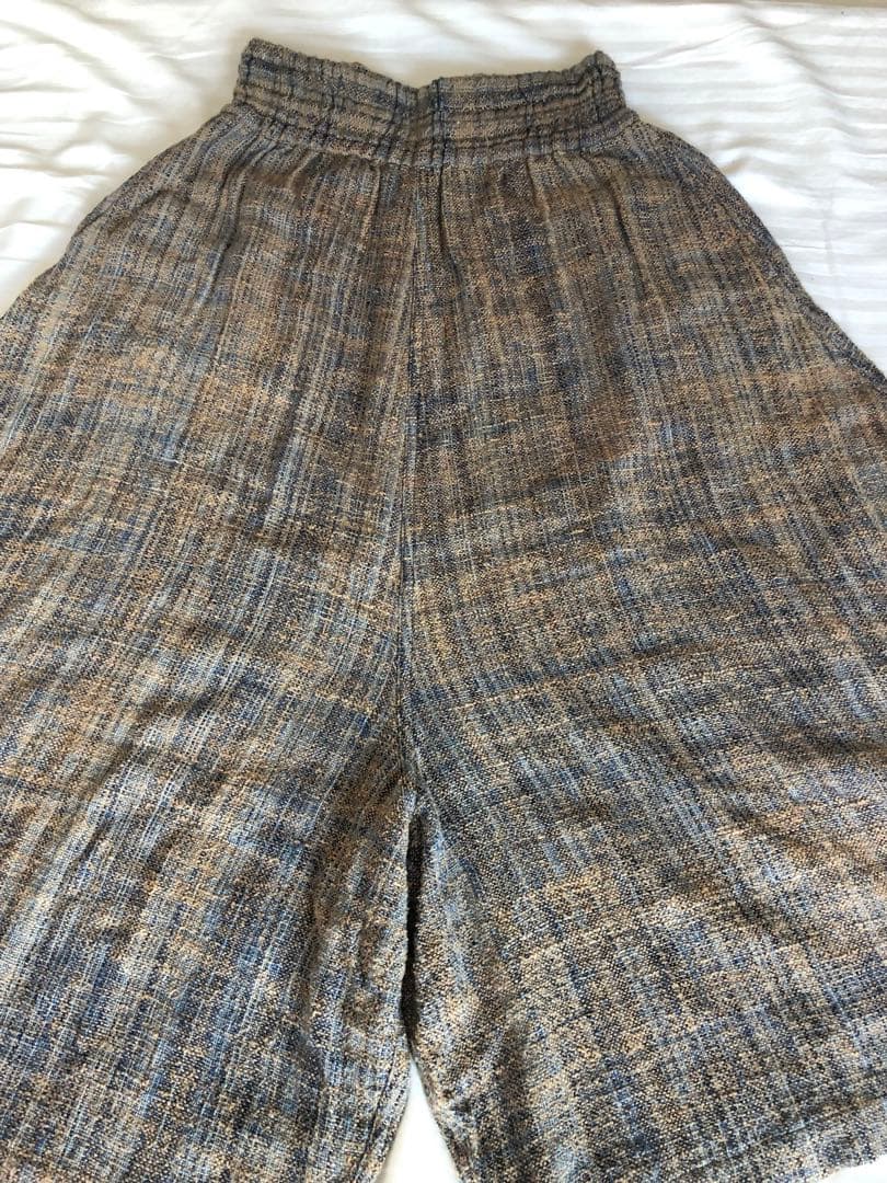 うさと綿藍染ガウチョパンツ