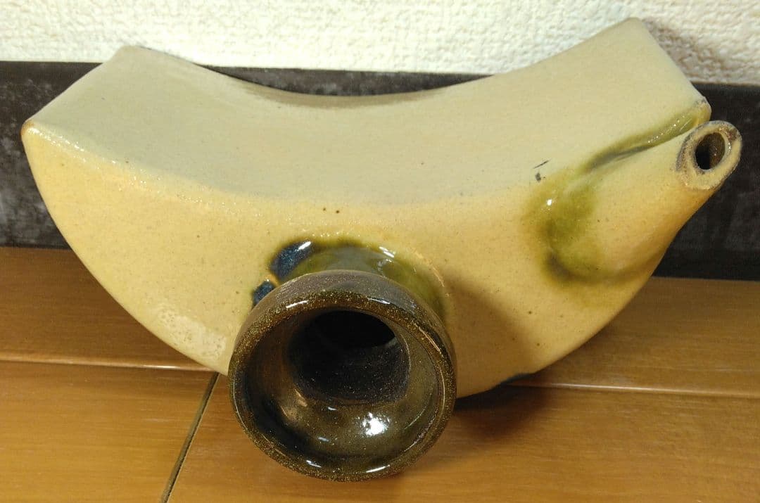 人間国宝 金城次郎 抱瓶 栞 共箱 未使用美品 壺屋焼 壷屋焼 やちむん魚紋抱瓶