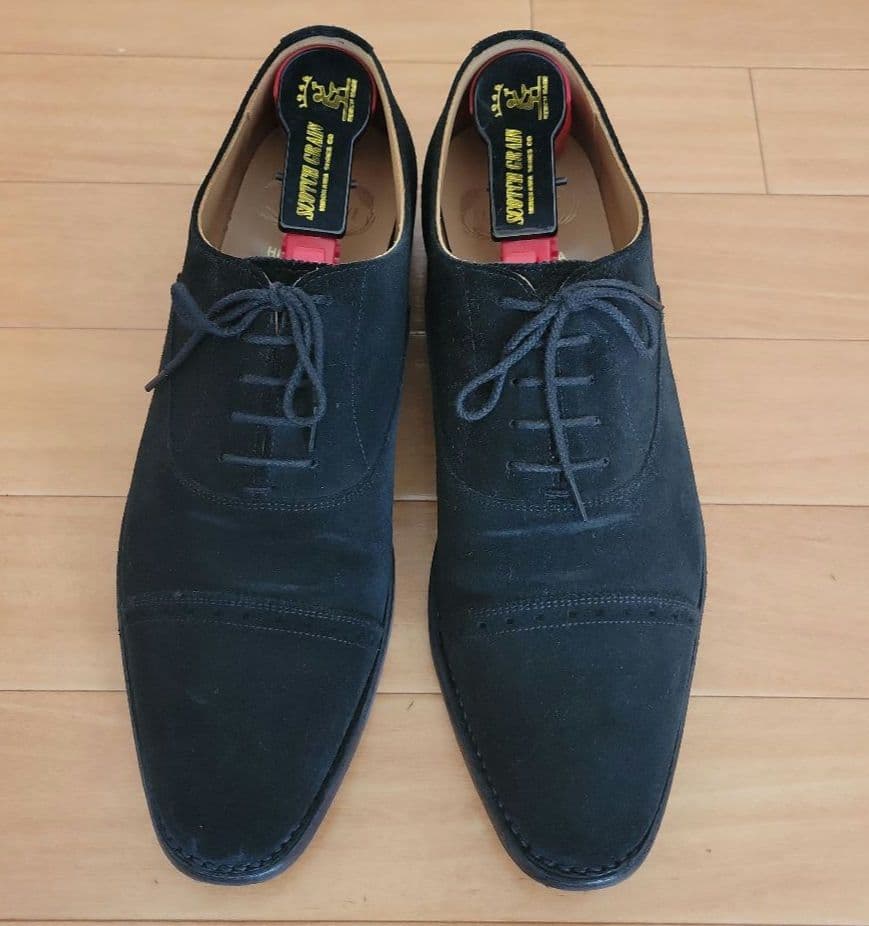 スコッチグレインブラック スエード ドレスシューズ