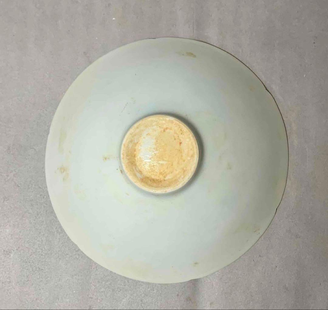 中国 輪花人面図碗　f2250419