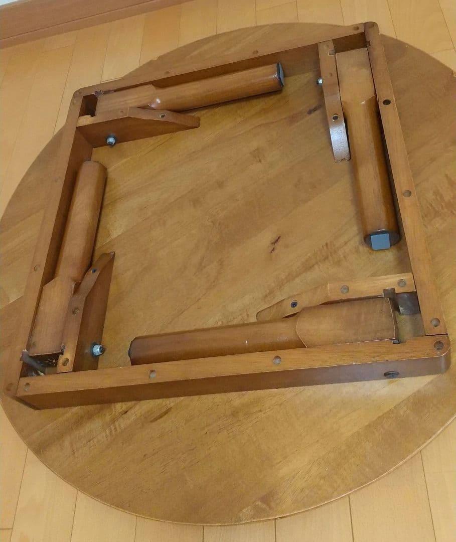 木製 ちゃぶ台 折りたたみ 和風 卓 丸テーブル 昭和レトロ 古民家家具