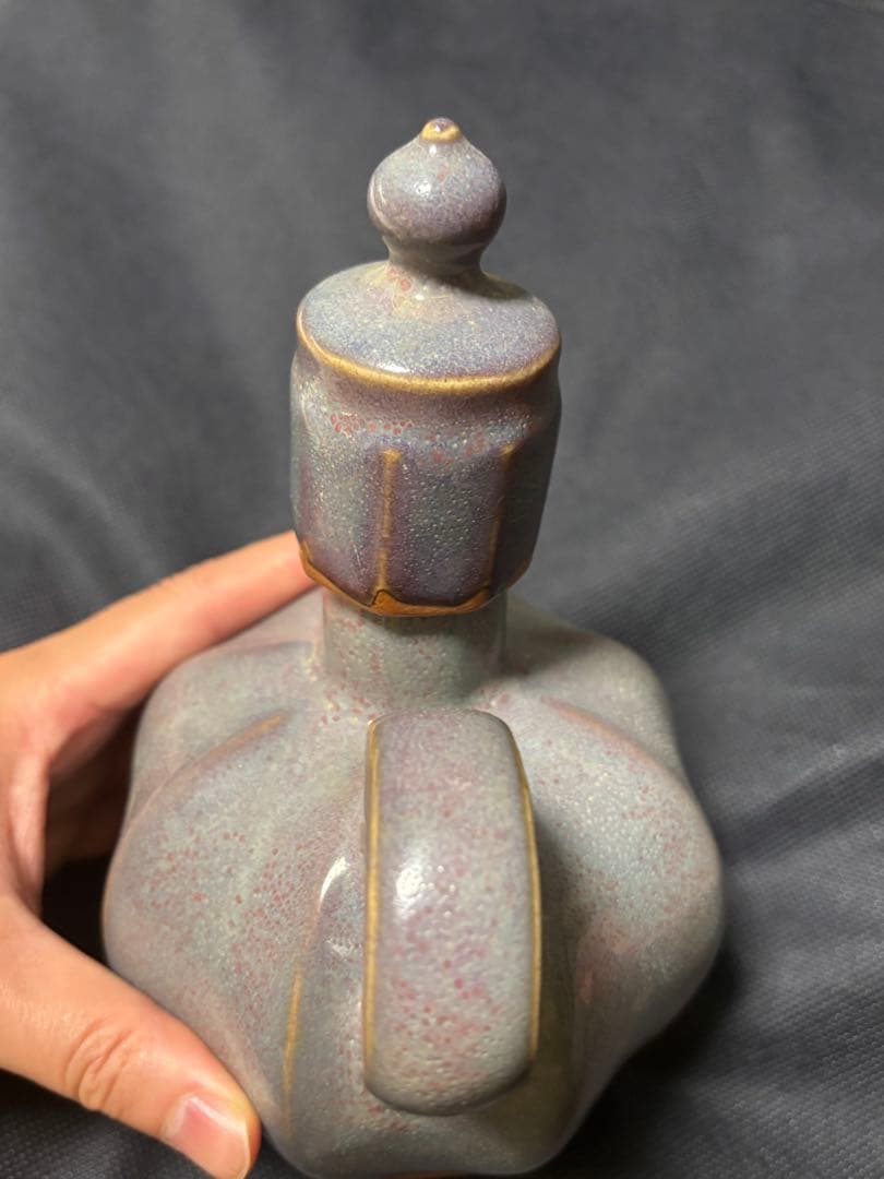 中国古美術品 宋代 鈞窯 执壺 ポット 高さ約22cm 中国美術