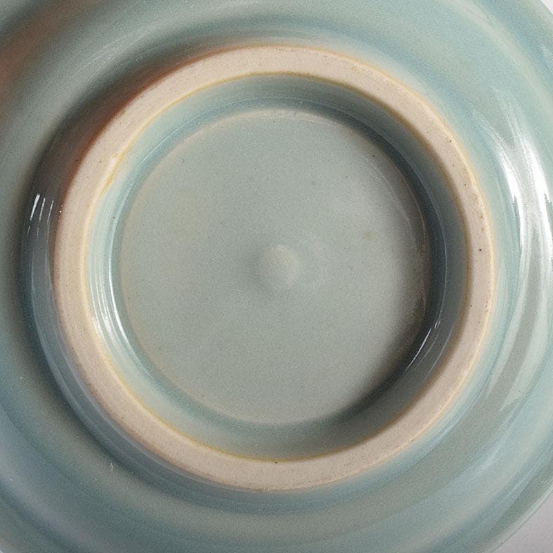 和食器 木野皿山窯 上田恒次作 青磁鎬手 銘々皿 7客 共箱 V R7751