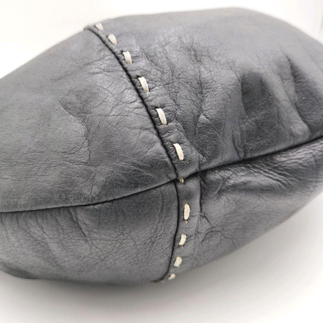 アナスイ 三日月 レザー ワンショルダーバッグ 黒 フラワーモチーフ