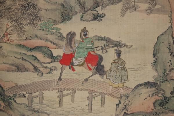 不詳/作者不詳/山水人物図/布袋屋掛軸HB-214